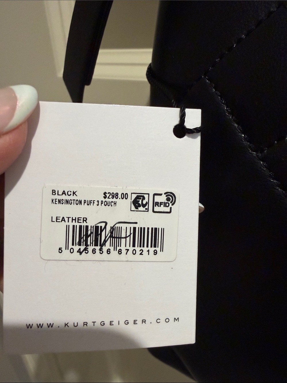 NWT Kurt Geiger Black Kensington Puff 3 Pouch - Picture 2 of 8